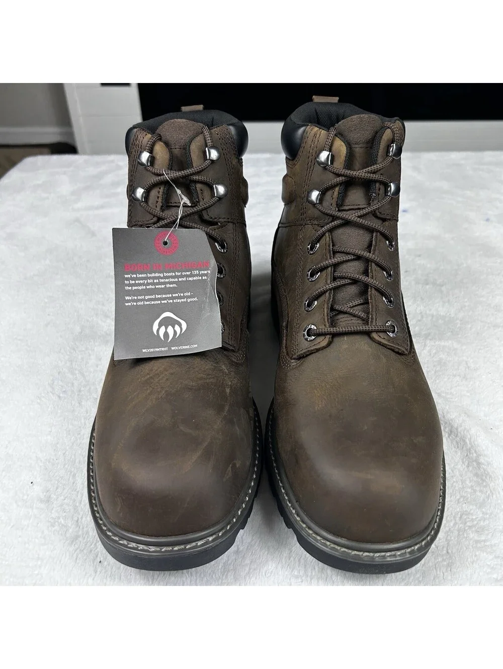 WOLVERINE Men’s Floorhand Waterproof Steel Toe Boots Size 8 Dark Brown New
